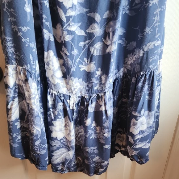 H&M Blue Floral Ruffle Mini Sun Dress - Picture 4 of 10